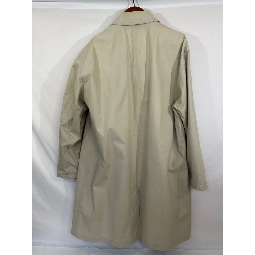 Hugo Boss Men's Beige 100% Cotton Solid Single Brest Trench Coat 44R